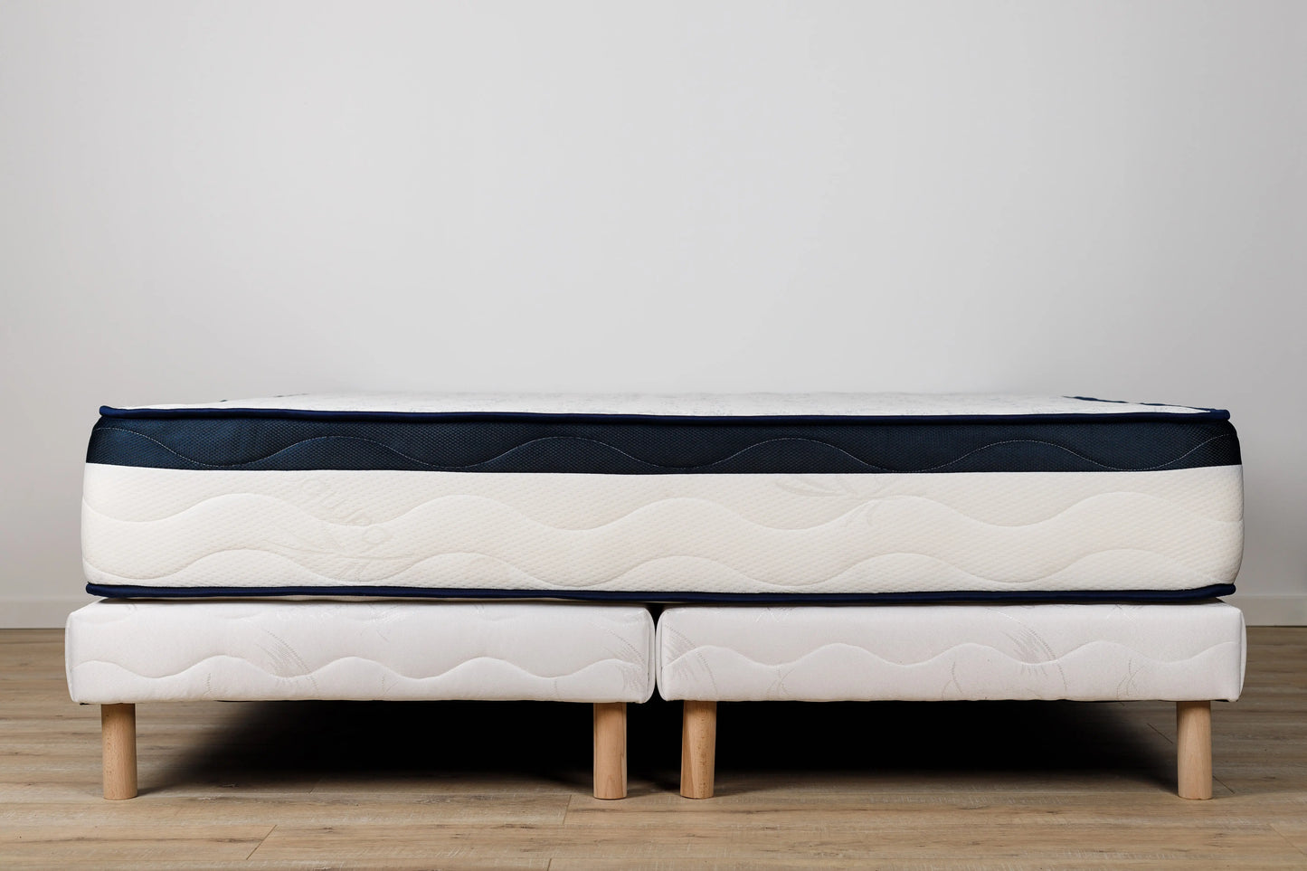 Matelas Luxe 25 cm 180x200 + 2 Sommiers 90x200 + Pieds Inclus