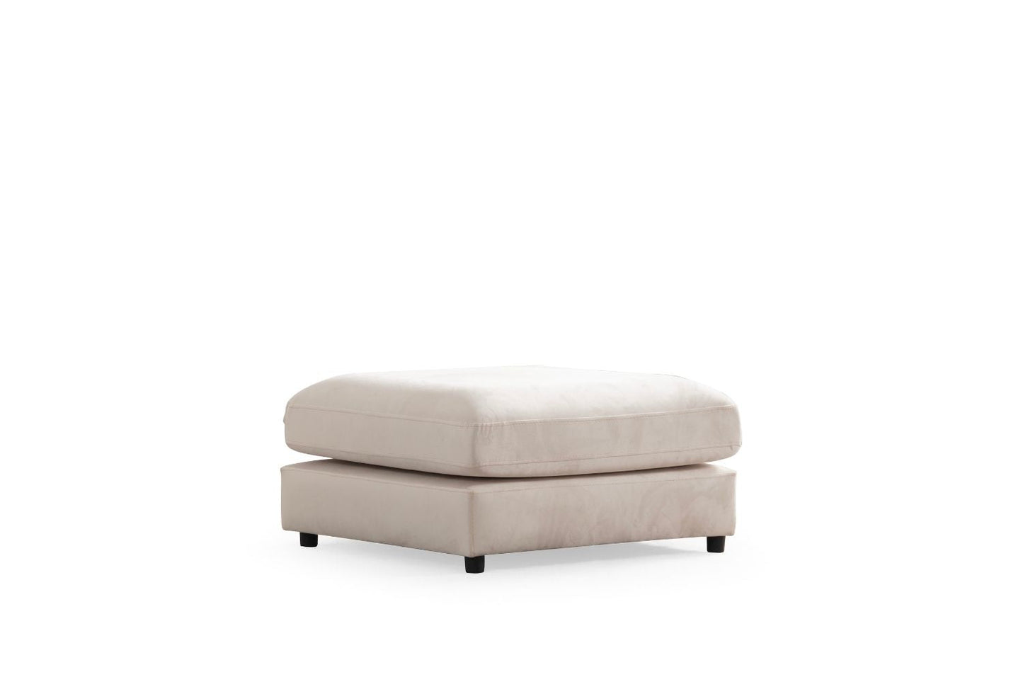 Canapé JULIA Modulable Velours Blanc 3+1 Pouf