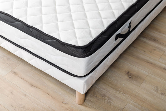 Matelas à Ressorts Ensachés 25 cm + Sommier 140x190 + Pieds Inclus