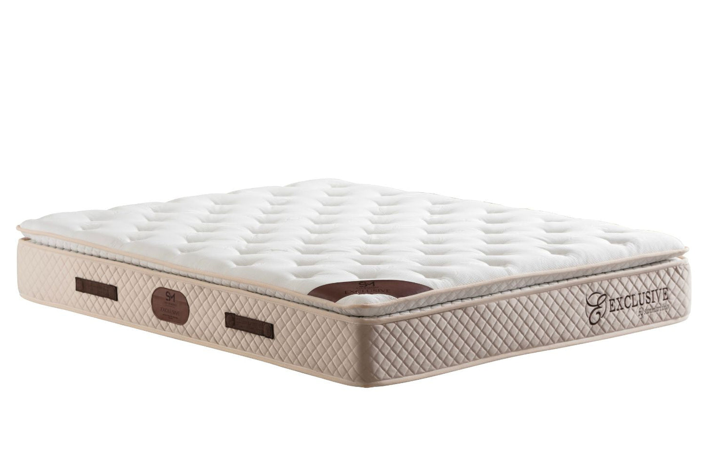 Matelas San Martino Exclusif Ressorts Beige - 32 cm avec surmatelas Intégré 180x200