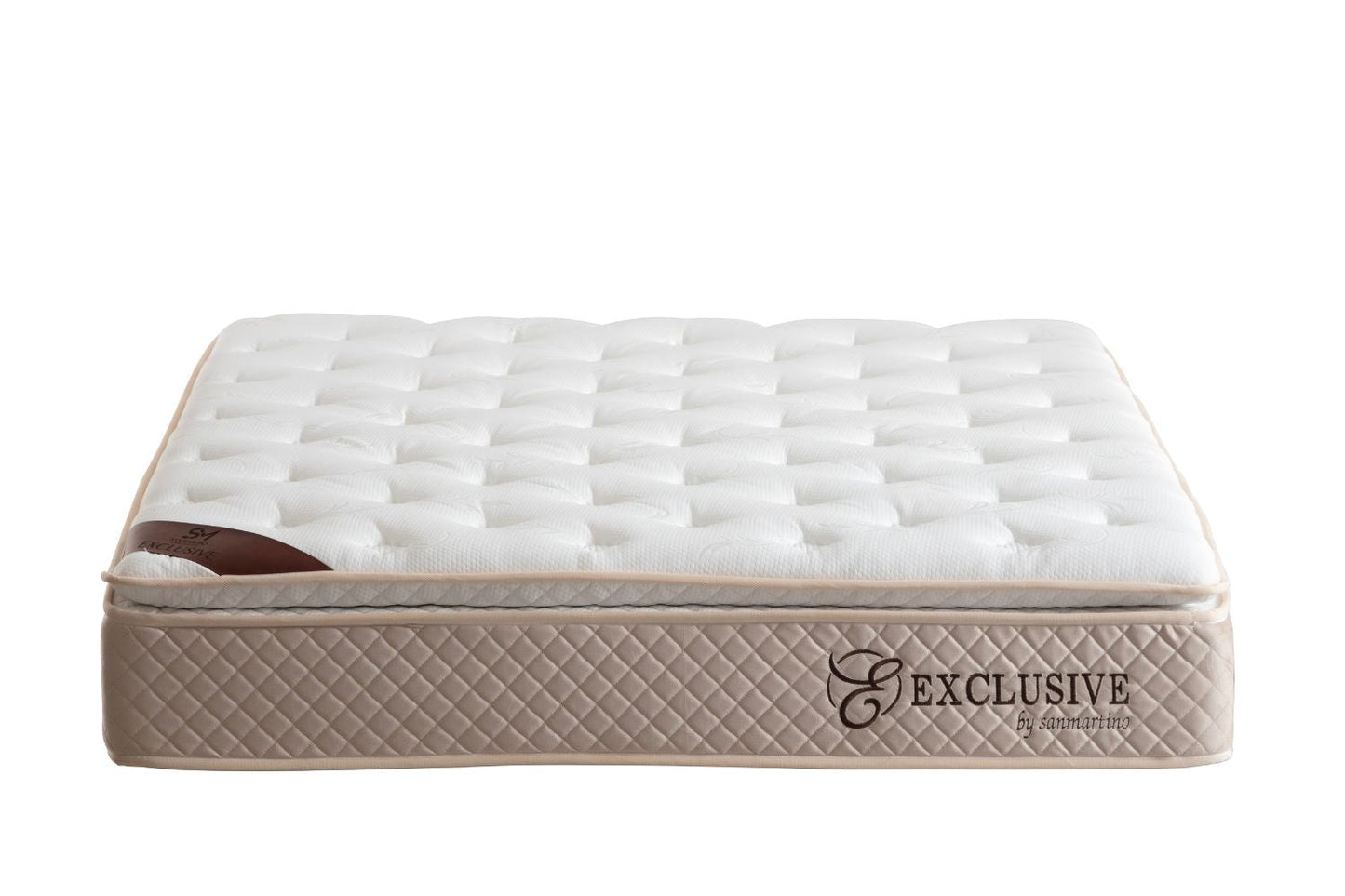 Matelas San Martino Exclusif Ressorts Beige - 32 cm avec surmatelas Intégré 180x200