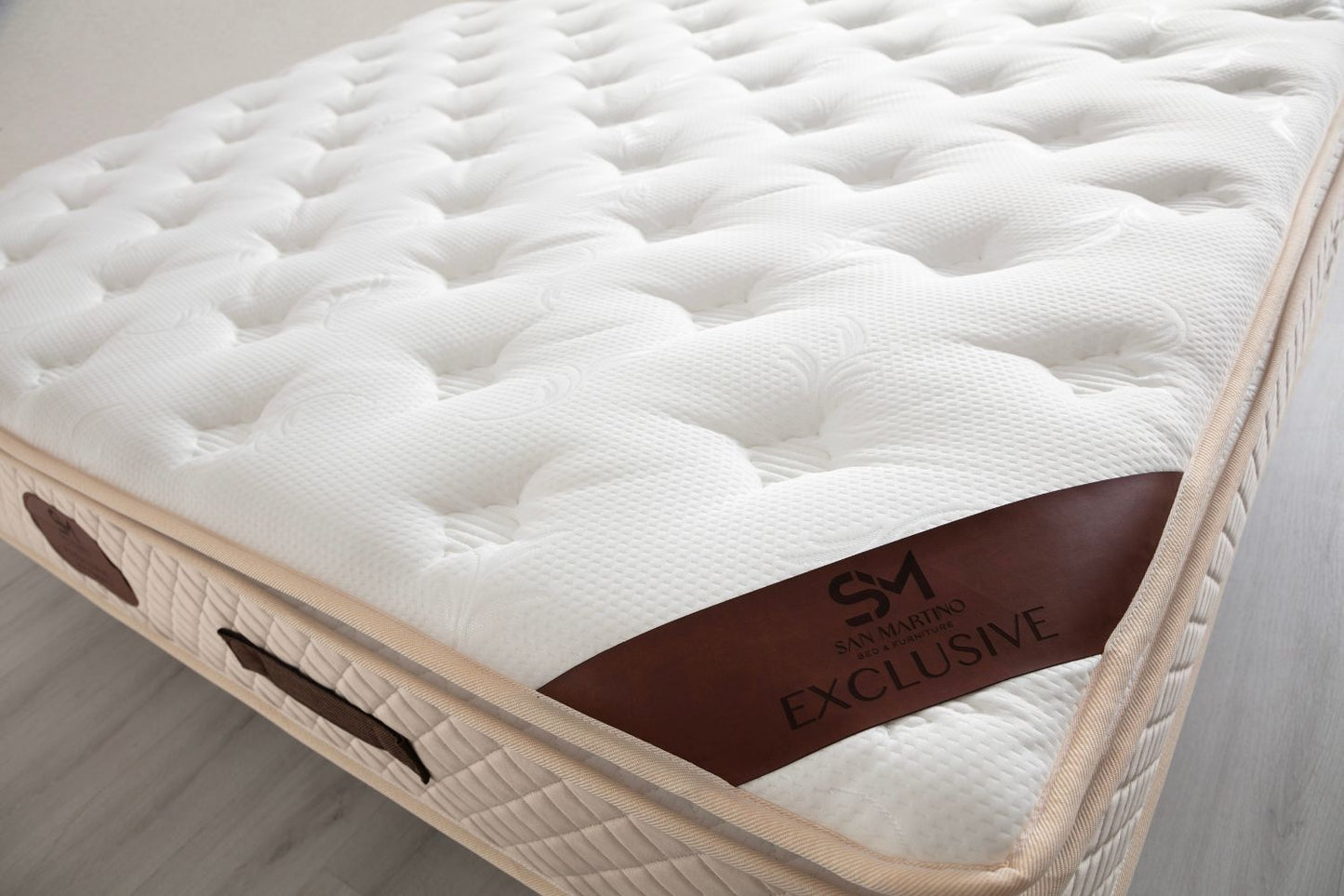 Matelas San Martino Exclusif Ressorts Beige - 32 cm avec surmatelas Intégré 180x200