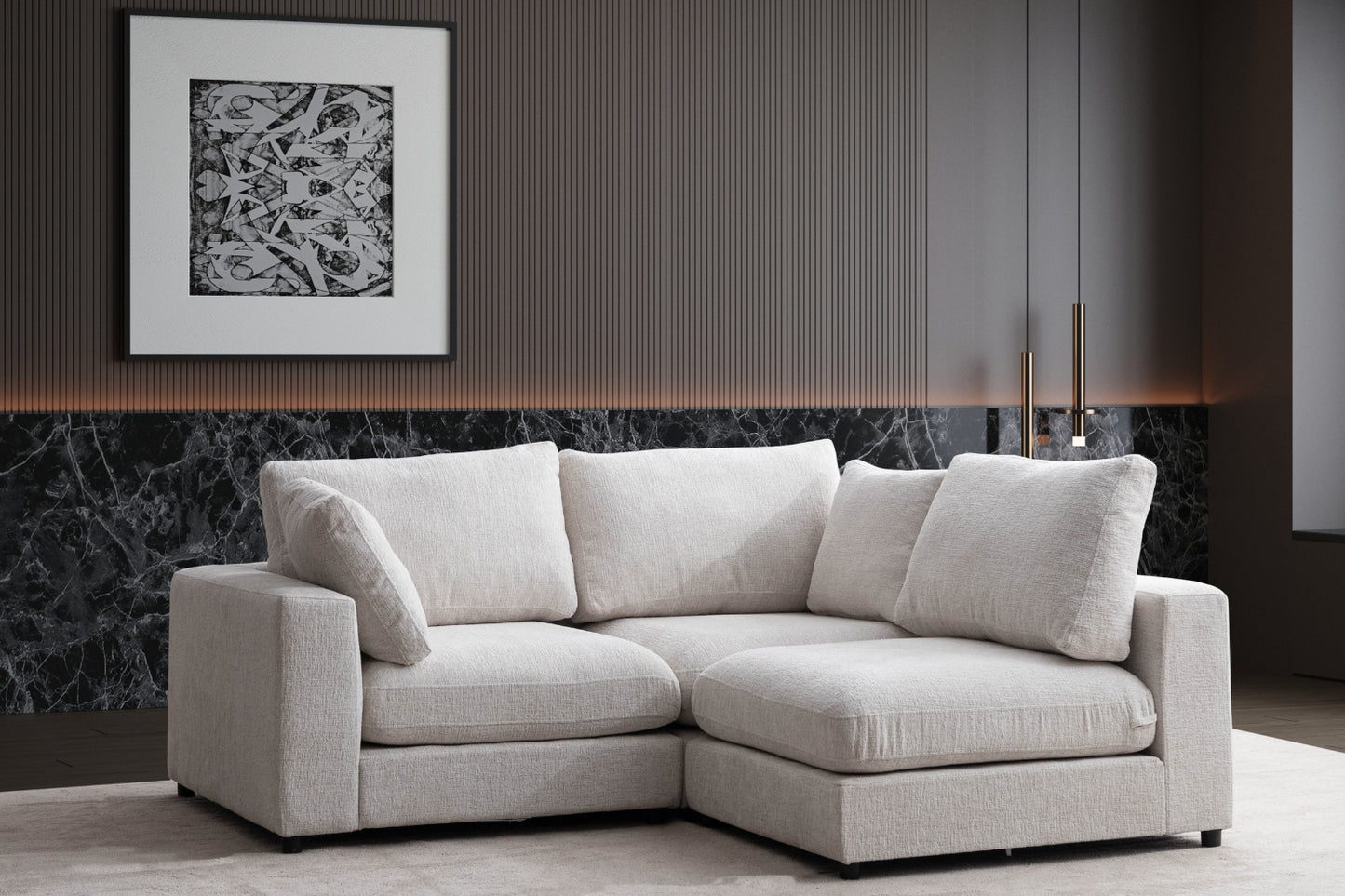 Canapé JULIA Modulable Chenille  3+1 Pouf