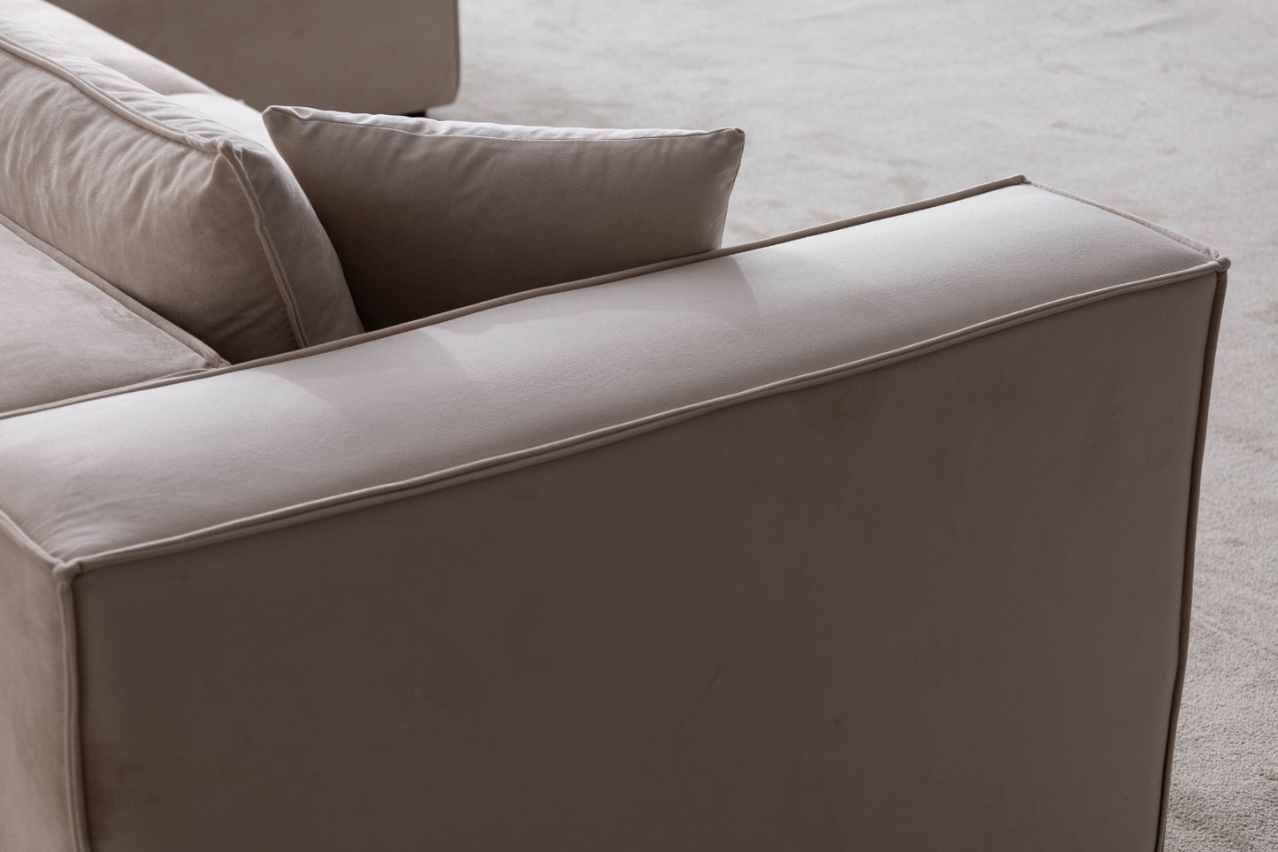 Canapé ELEGANCE Velours Modulable 3+1 Pouf