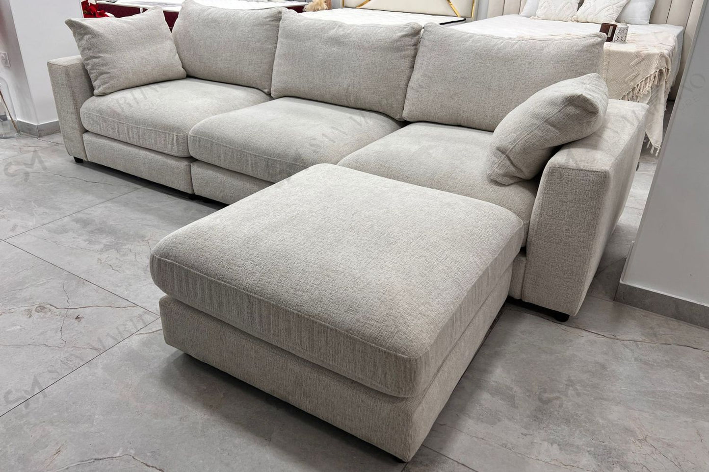 Canapé JULIA Modulable Chenille  3+1 Pouf